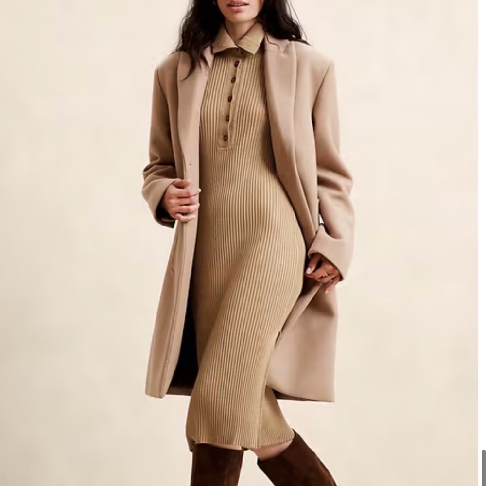 Banana Republic Polo Fitted Midi Sweater Dress